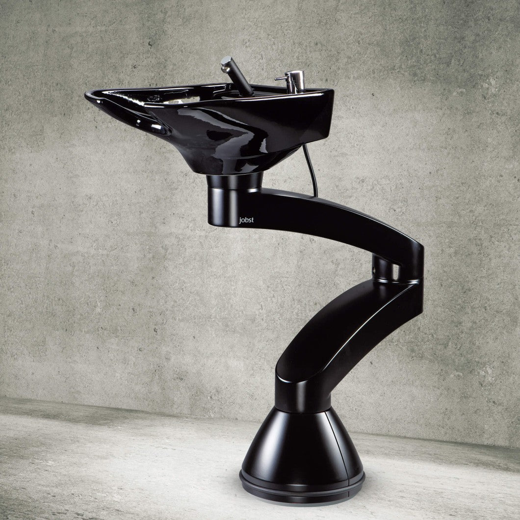 Contura swing PLUS - Lavatório com coluna preto - Cuba preta